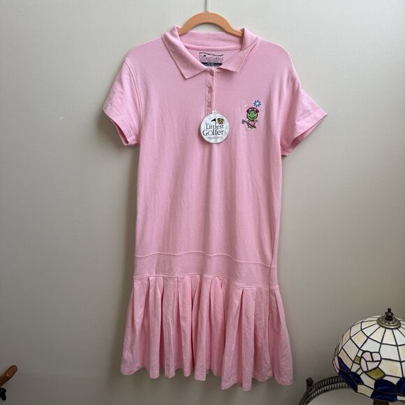 NWT THE Littlest Golfer LADIES GOLF POLO Embroidered Pink Dress Size L (14-16) - Picture 1 of 6
